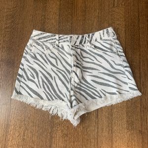 Pacsun High Rise Festival Zebra Print Shorts.  Size 27. Great condition.